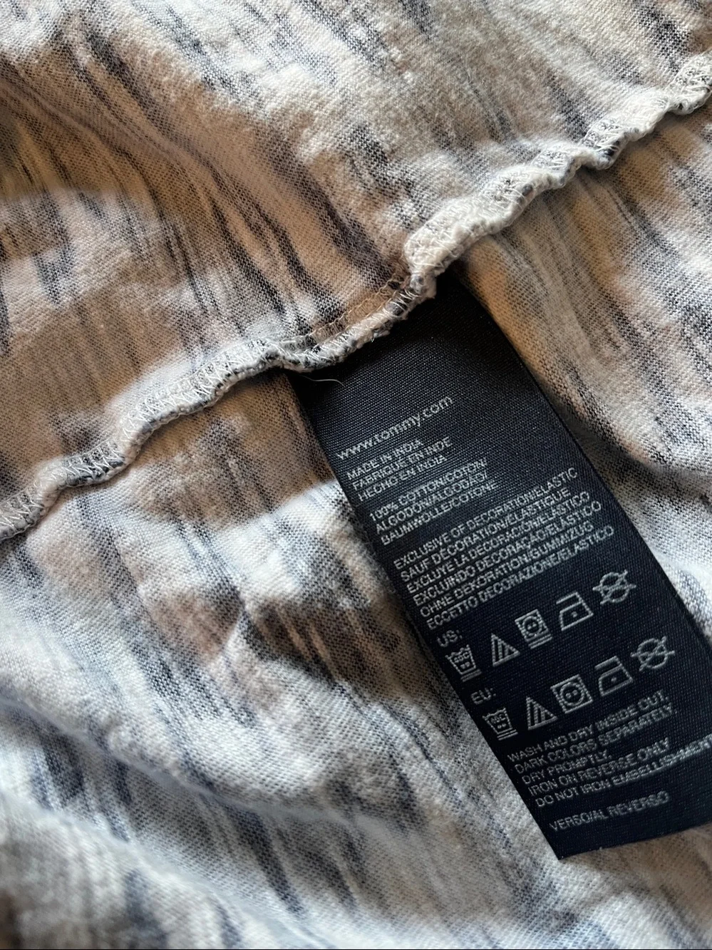 Tommy Hilfiger Gray and White Tie-Dye Maxi Skirt with Ruffle Hem Size‎ L